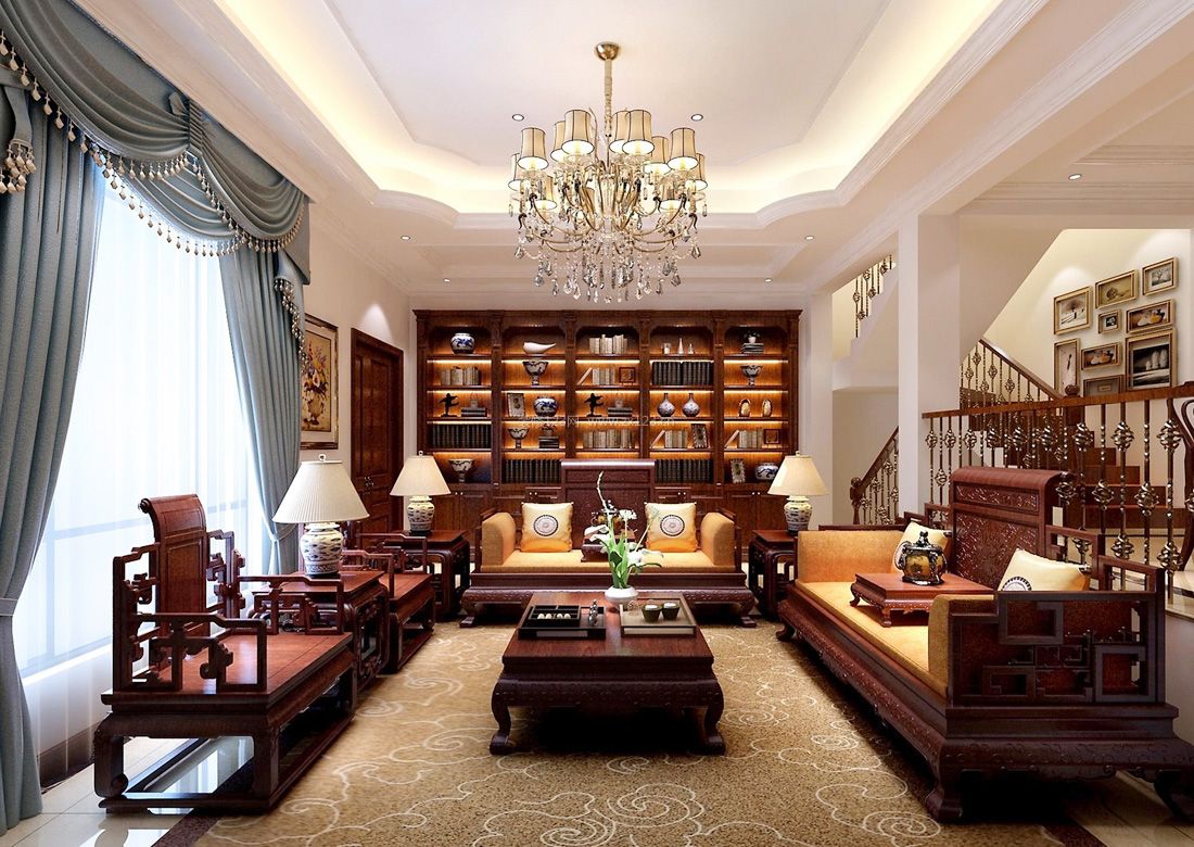 农村中式别墅客厅吊灯效果图大全 点亮乡村雅居的东方韵味