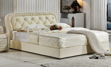 帝凰居新款欧式真皮双人床 时尚典雅与舒适透气的完美融合